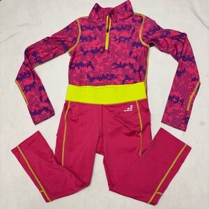 BCG Girls active set  in Pink and neon Yellow Size 7
